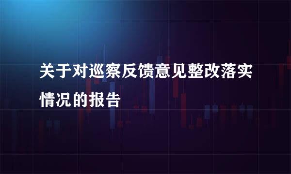 关于对巡察反馈意见整改落实情况的报告