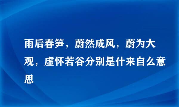 雨后春笋，蔚然成风，蔚为大观，虚怀若谷分别是什来自么意思