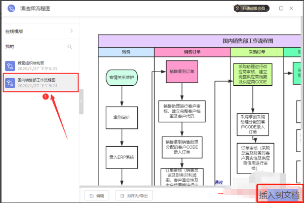 WP来自S中插入流程图后怎么修改