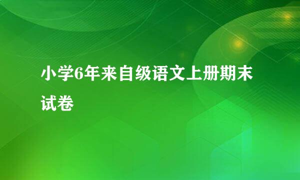 小学6年来自级语文上册期末试卷