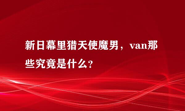 新日幕里猎天使魔男，van那些究竟是什么？