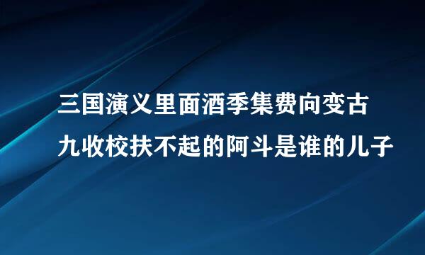 三国演义里面酒季集费向变古九收校扶不起的阿斗是谁的儿子