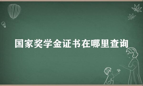 国家奖学金证书在哪里查询