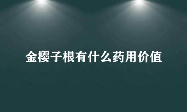 金樱子根有什么药用价值