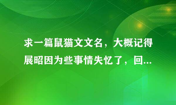 求一篇鼠猫文文名，大概记得展昭因为些事情失忆了，回来被八王爷收为