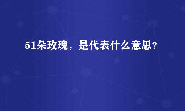 51朵玫瑰，是代表什么意思？