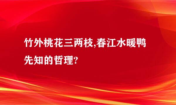 竹外桃花三两枝,春江水暖鸭先知的哲理?