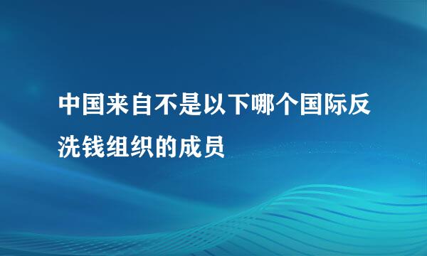 中国来自不是以下哪个国际反洗钱组织的成员