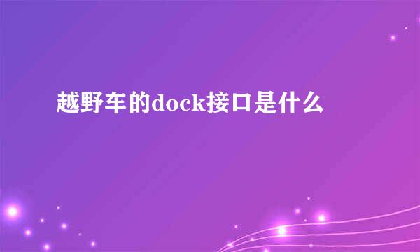 越野车的dock接口是什么