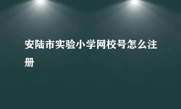 安陆市实验小学网校号怎么注册