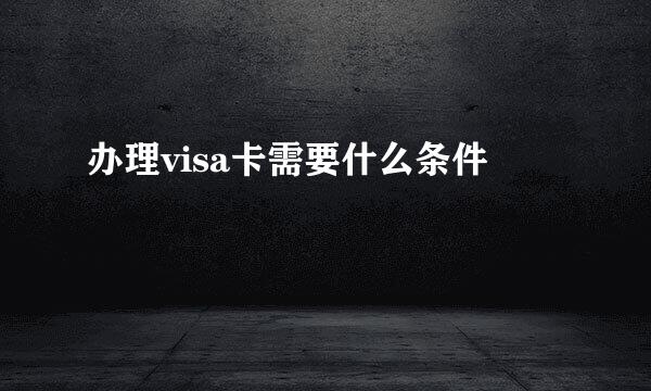 办理visa卡需要什么条件