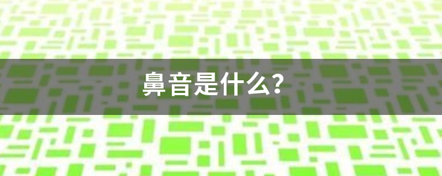 鼻音是什么？