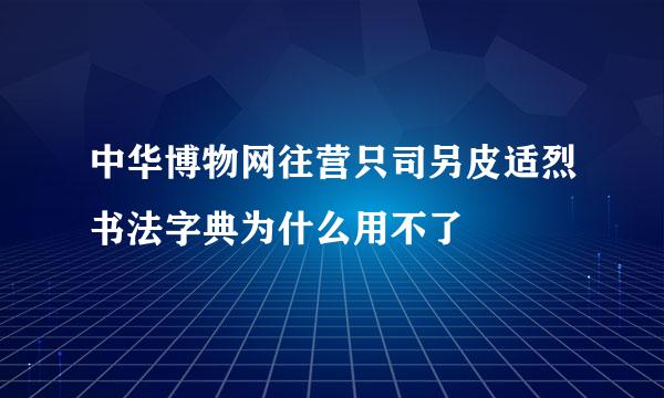 中华博物网往营只司另皮适烈书法字典为什么用不了