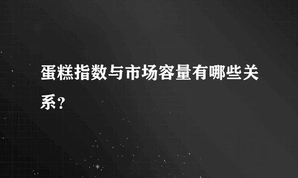 蛋糕指数与市场容量有哪些关系？