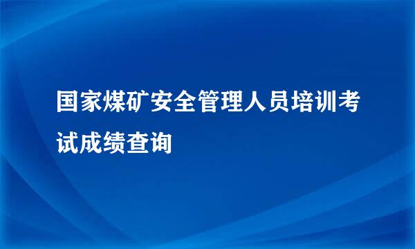 国家煤矿安全管理人员培训考试成绩查询