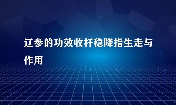 辽参的功效收杆稳降指生走与作用