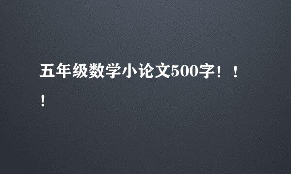 五年级数学小论文500字！！！