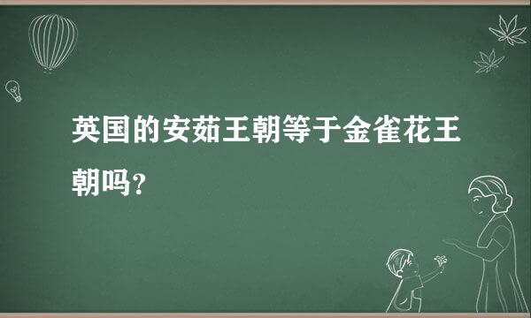 英国的安茹王朝等于金雀花王朝吗？