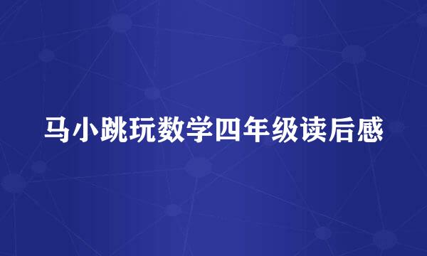 马小跳玩数学四年级读后感