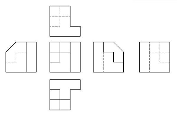 画出这个立体图形的6面视图