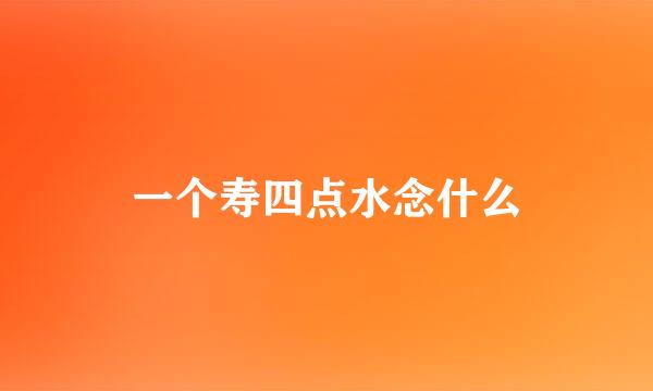 一个寿四点水念什么