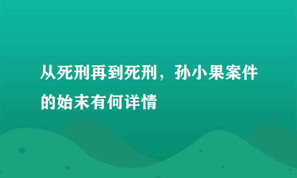 从死刑再到死刑，孙小果案件的始末有何详情