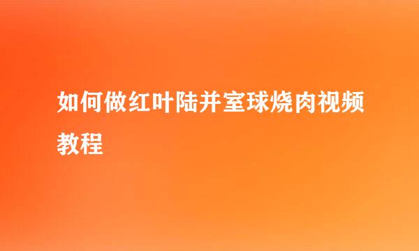 如何做红叶陆并室球烧肉视频教程