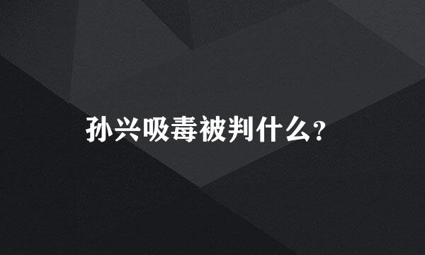 孙兴吸毒被判什么？