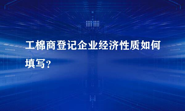 工棉商登记企业经济性质如何填写？