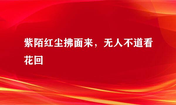 紫陌红尘拂面来，无人不道看花回