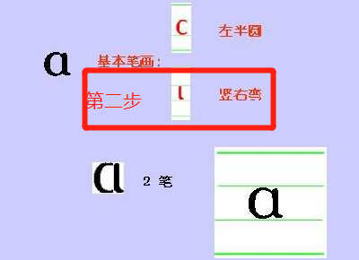 拼音a的正确务决派块书写顺序