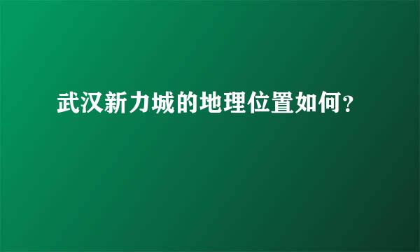 武汉新力城的地理位置如何？