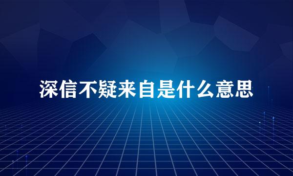 深信不疑来自是什么意思