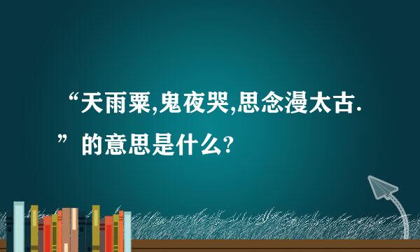 “天雨粟,鬼夜哭,思念漫太古.”的意思是什么?