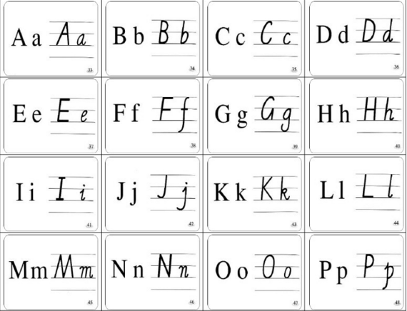 二十四个英文字母大小写图片