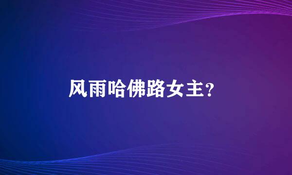 风雨哈佛路女主？