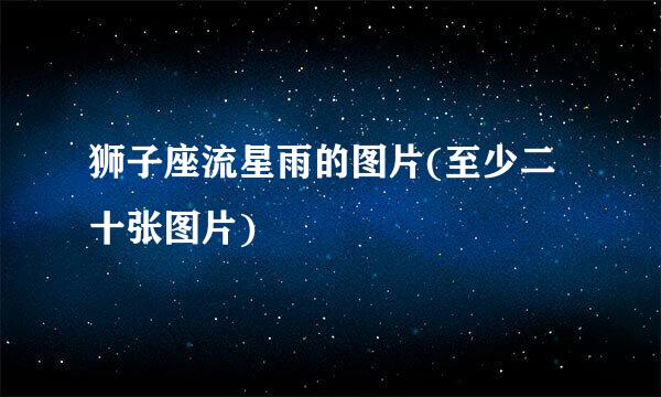 狮子座流星雨的图片(至少二十张图片)