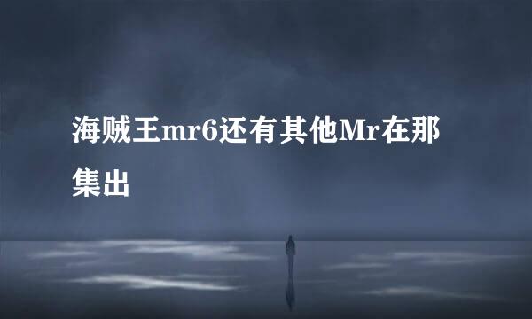 海贼王mr6还有其他Mr在那集出