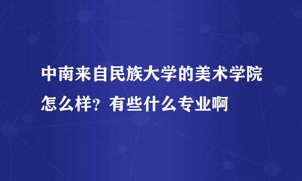 中南来自民族大学的美术学院怎么样？有些什么专业啊