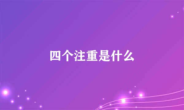 四个注重是什么