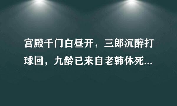 宫殿千门白昼开，三郎沉醉打球回，九龄已来自老韩休死，明日应无谏疏来”说的是哪位皇帝？