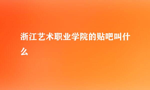 浙江艺术职业学院的贴吧叫什么