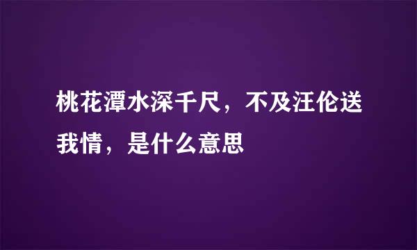 桃花潭水深千尺，不及汪伦送我情，是什么意思