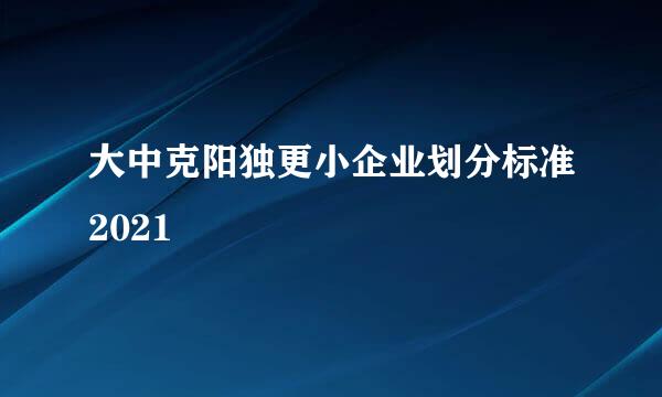 大中克阳独更小企业划分标准2021