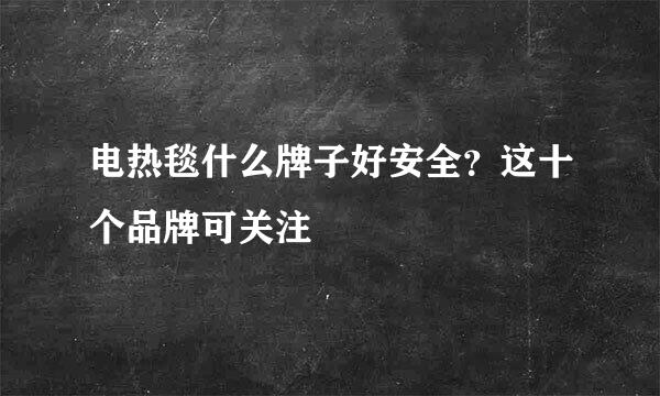 电热毯什么牌子好安全？这十个品牌可关注