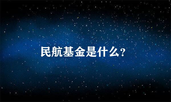 民航基金是什么？