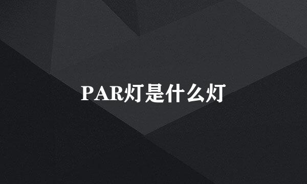 PAR灯是什么灯