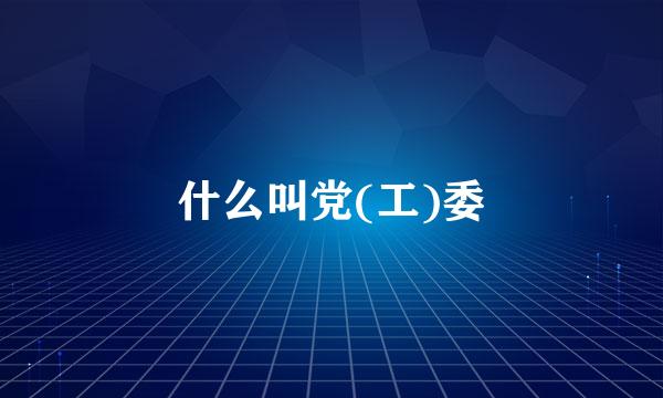 什么叫党(工)委