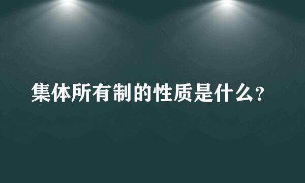 集体所有制的性质是什么？