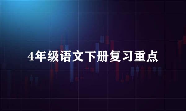 4年级语文下册复习重点